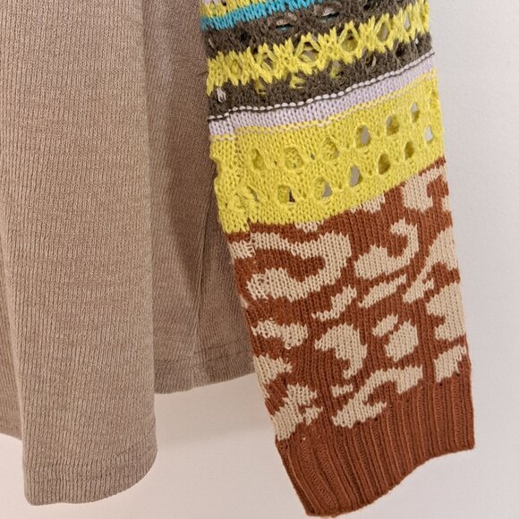 Easel BOHO Long Sleeve Top Crochet Accents Misses Size Large - Picture 8 of 11